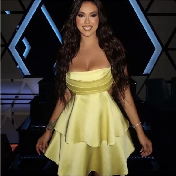 VOLUMINOUS SATIN EFFECT MINI DRESS - Picture 3 of 17